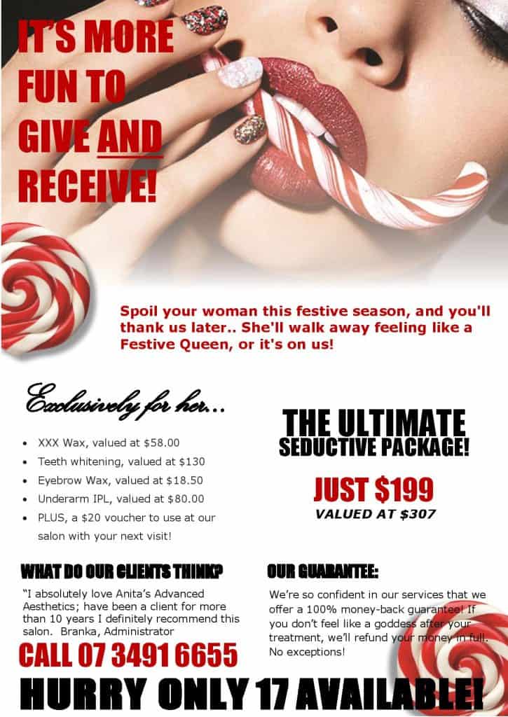 Christmas Packge for her - Teeth whithening Brazillian wax IPL